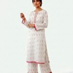 Best 2PC Lawn Stitched-Ivory Blossom | AR PEHNAWA