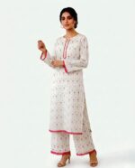 Best 2PC Lawn Stitched-Ivory Blossom | AR PEHNAWA