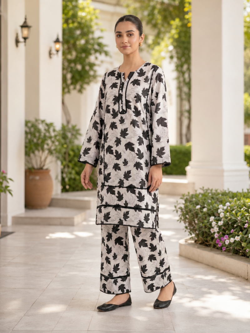 2 piece stitched lawn suit