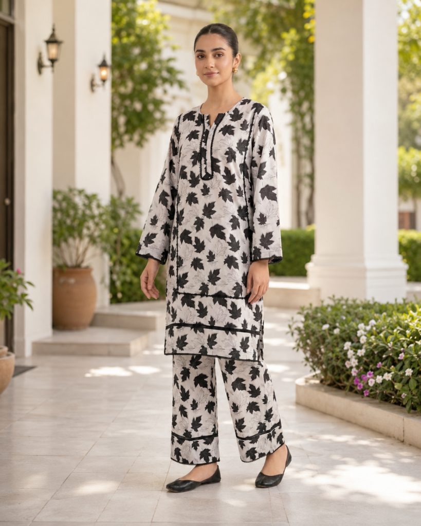 2 piece stitched lawn suit