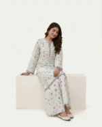 Multi-Color Printed 2 Piece Lawn Suit Ivory White AR PEHNAWA