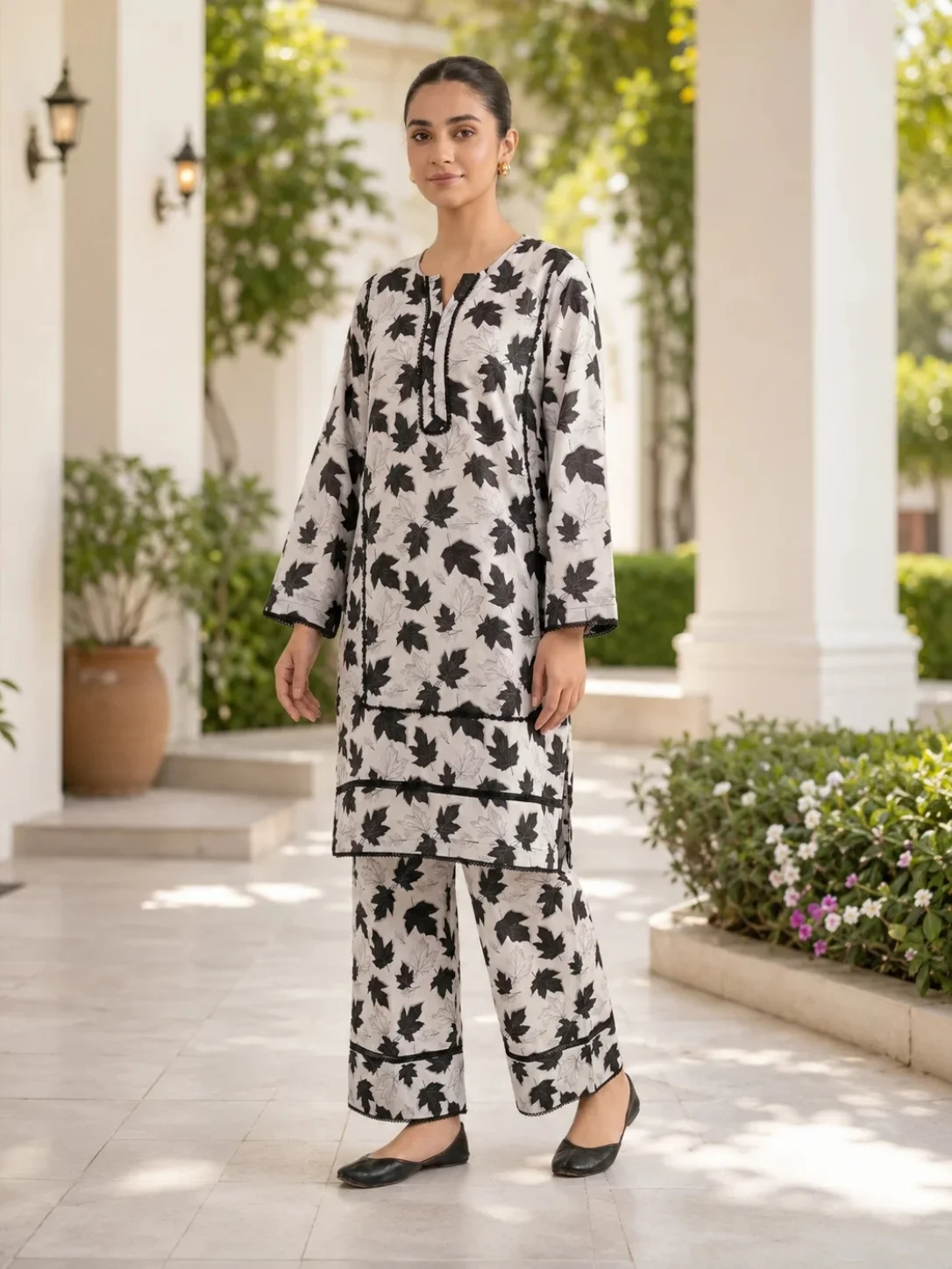 2 piece stitched lawn suit