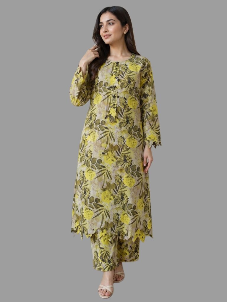 2 Piece Floral Printed Stitched Lawn Suit for Women
