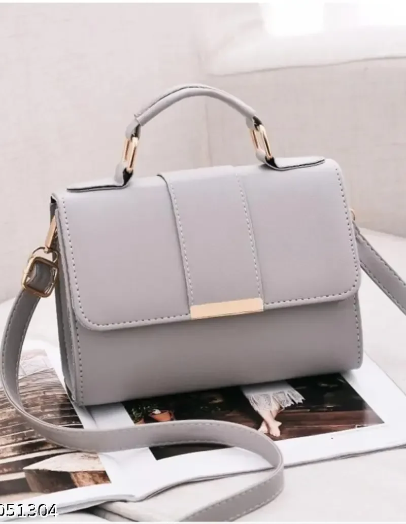 Ladies Hand Bag - Durable Fine Finished, Plain Pattern, Zipper Closure | Handled, Rectangular, Various Sizes, Women