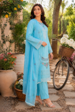 3-piece cotton embroidered suit