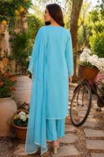 3-piece cotton embroidered suit