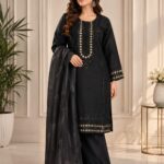 Black 3 Piece Embroidered Suit