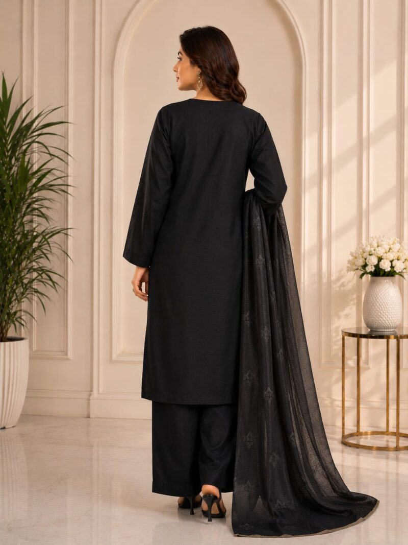 Black 3 Piece Embroidered Suit