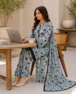 3 Piece Stitched Lawn Suit