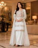 Ivory White 3 piece organza suit