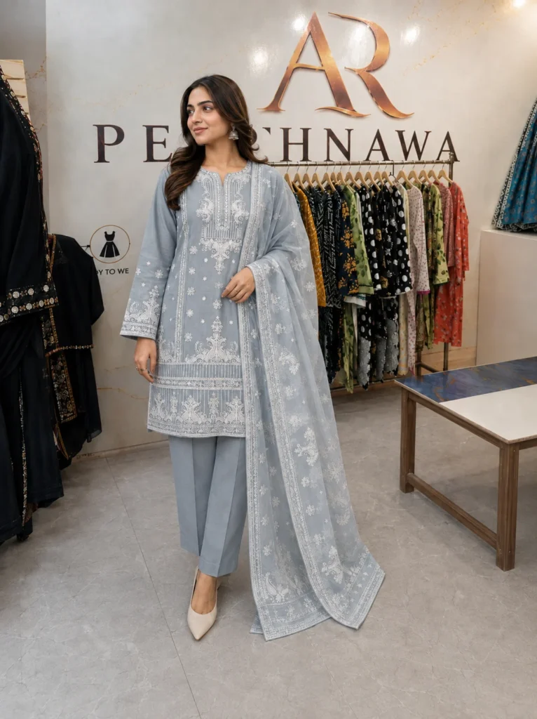 Ready To Wear Embroidered Cotton 3 Piece Suit