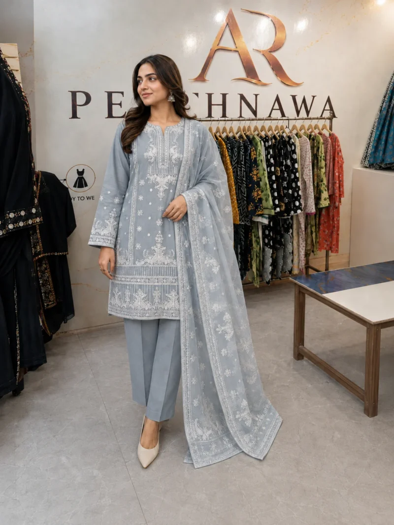 Ready To Wear Embroidered Cotton 3 Piece Suit