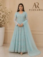 Pakistani embroidered maxi gown dress for party wear